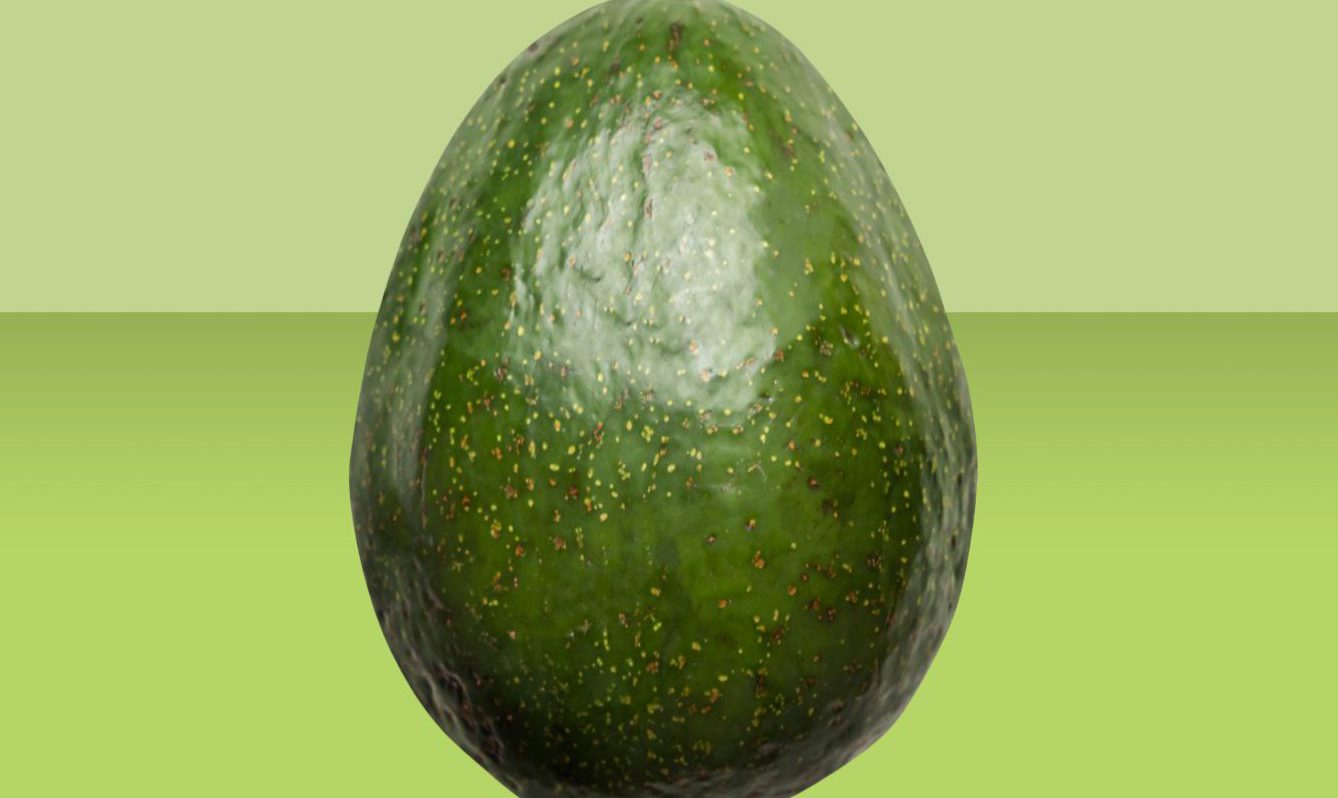 a clean sliced raw avocado ingredient isolalated, minimalism concept